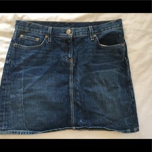 medium wash jcrew jean skirt!!